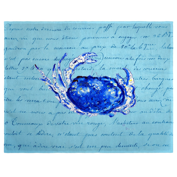 Blue Script Crab Place Mat Set of 4