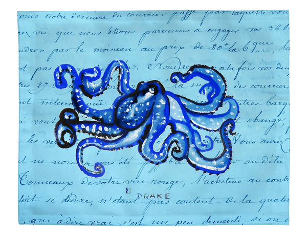 Blue Script Octopus Place Mat Set of 4