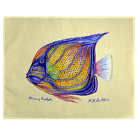 Blue Ring Angelfish - Yellow Place Mat Set of 4