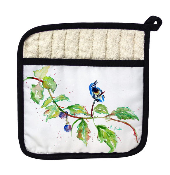 Birds and Blackberries Pot Holder