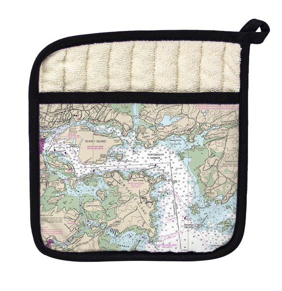 Portsmouth Harbor, NH Nautical Map  Pot Holder