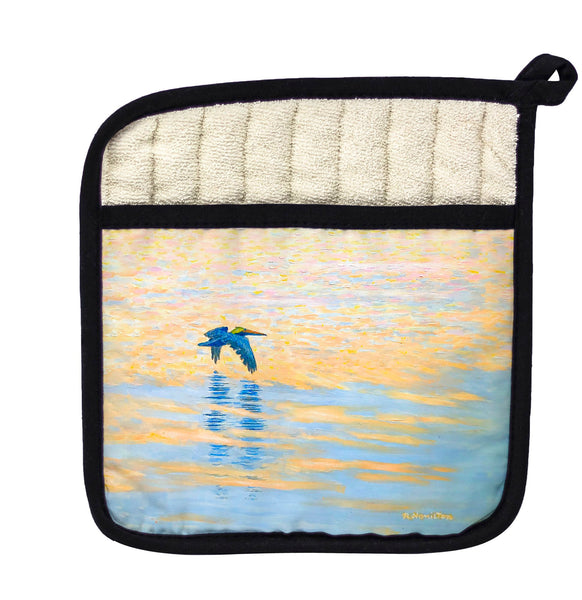 Evening Pelican Pot Holder