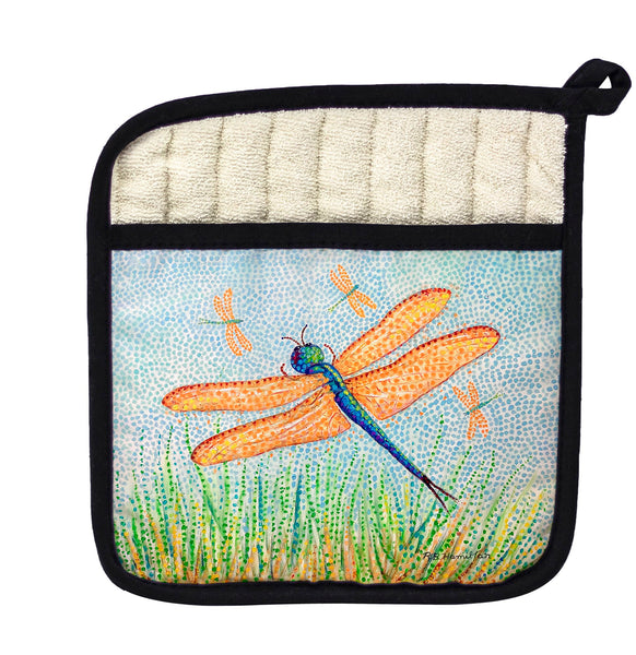 Pointillist Dragonfly Pot Holder