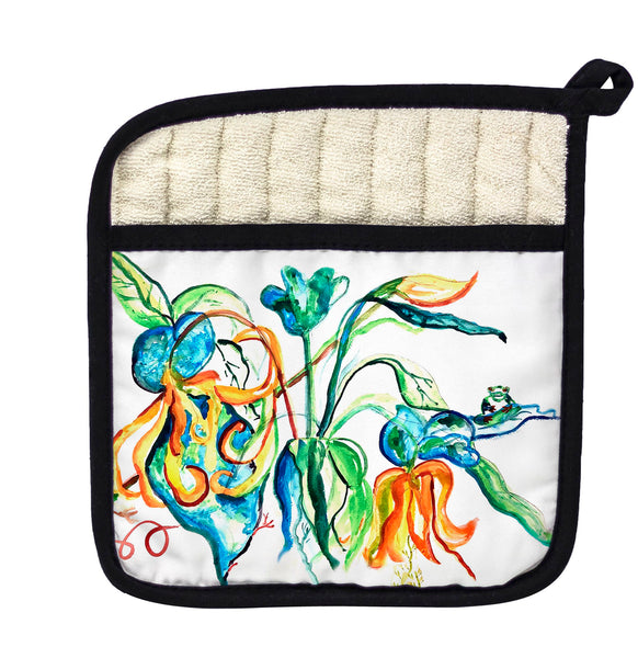 Orange Floral Pot Holder