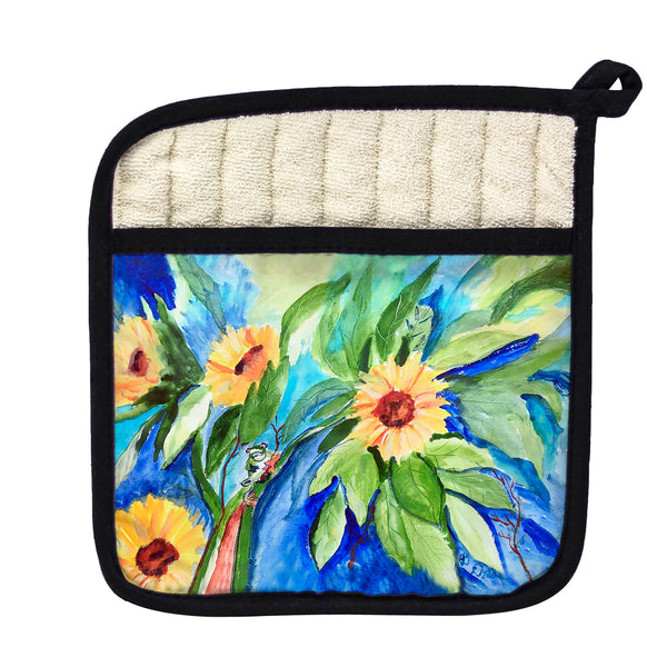 Sunflower & Frog Pot Holder