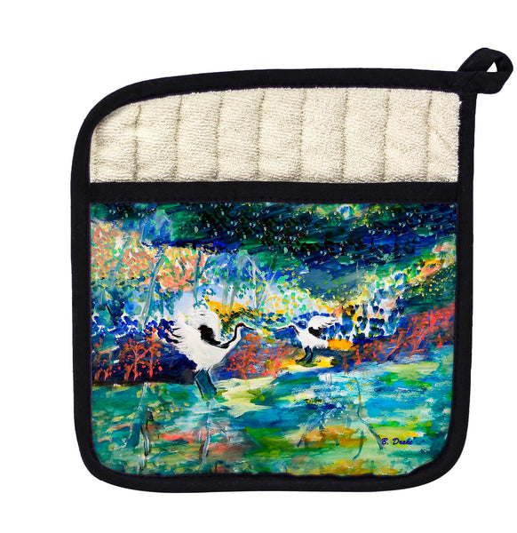 Colorful Cranes Pot Holder