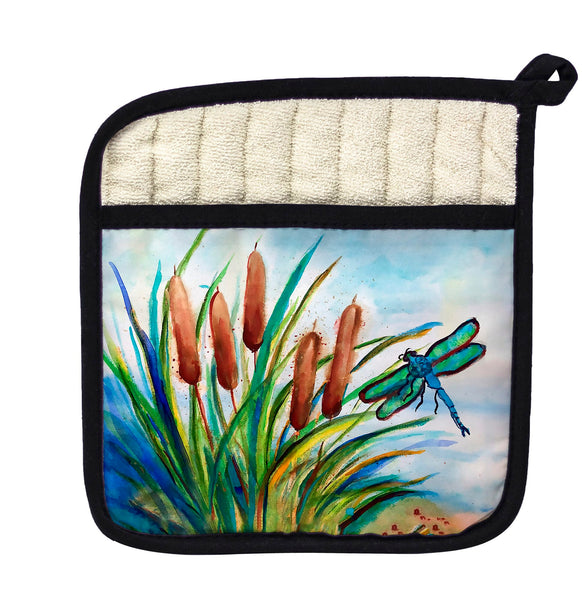 Dragonfly and Cattails Pot Holder