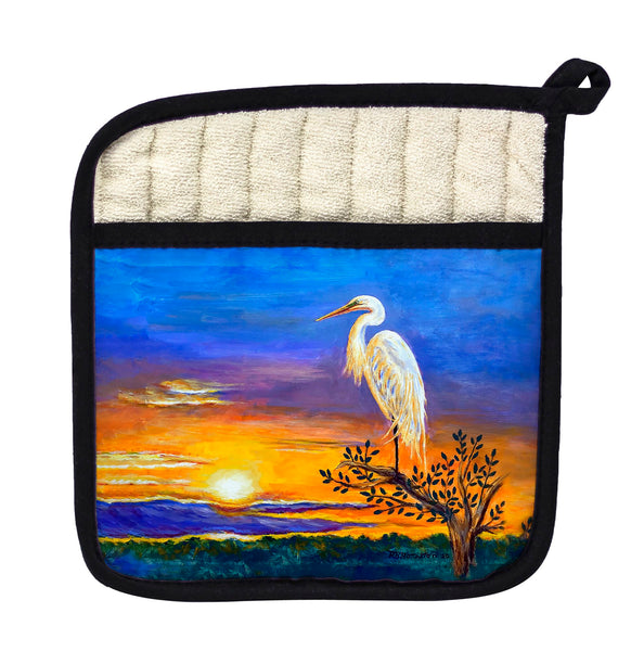 Egret Sunset II Pot Holder