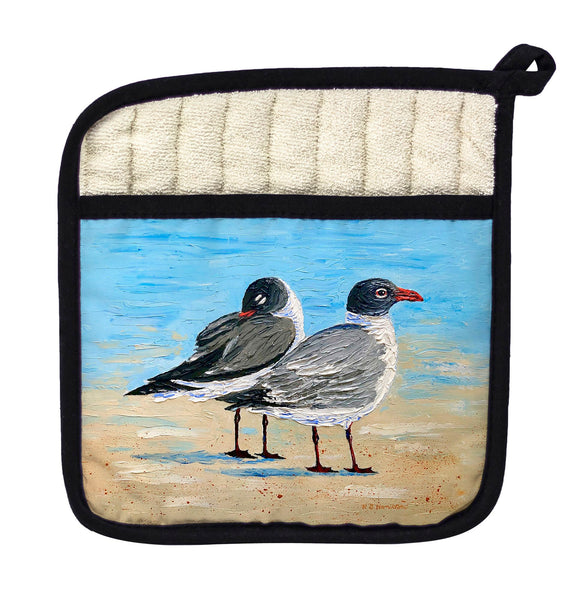 Laughing Sea Gulls Pot Holder