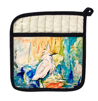 Wild Egret Pot Holder