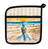 Two Surfers Pot Holder