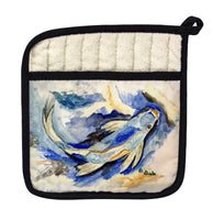 Betsy's Blue Koi Pot Holder