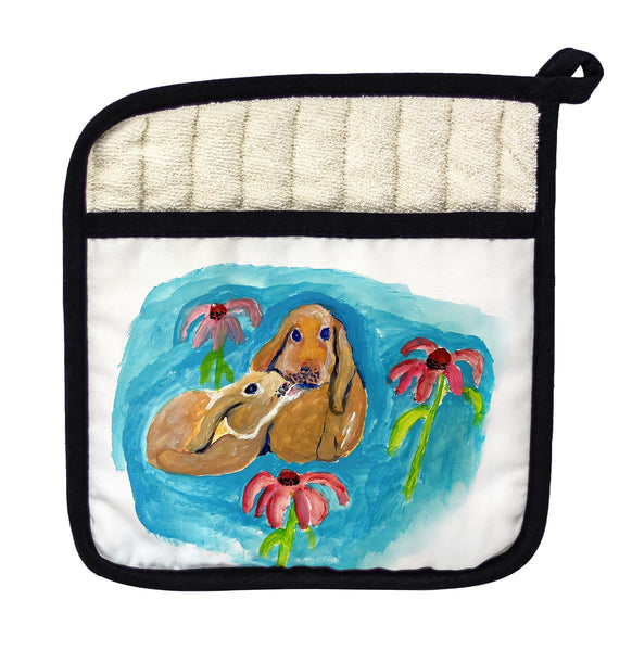 Two Rabbits Pot Holder