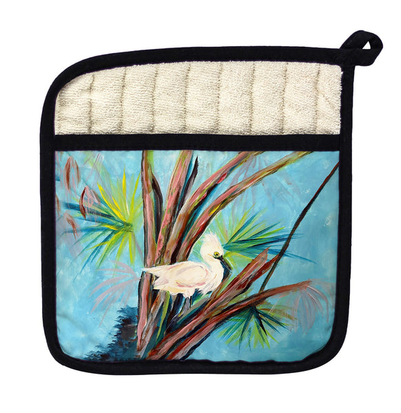 Roosting Egret Pot Holder