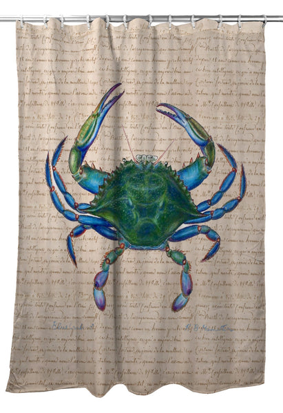 Male Blue Crab Beige Shower Curtain