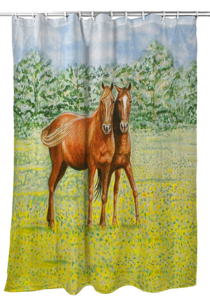 Two Horses Shower Curtain