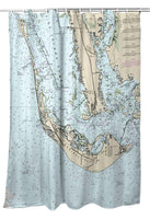 Sanibell Island, FL Nautical Map  Shower Curtain