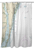 Carolina Beach, NC Nautical Map Shower Curtain