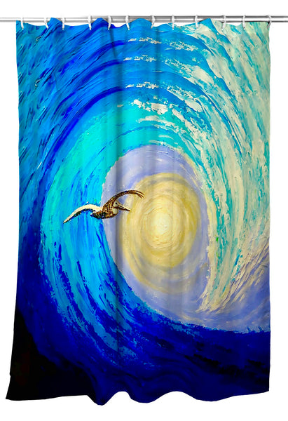 Palette Wave and Pelican Shower Curtain