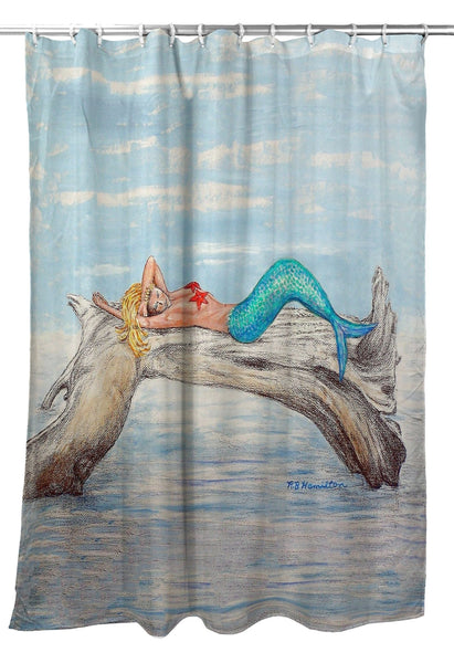 Mermaid on Log Shower Curtain