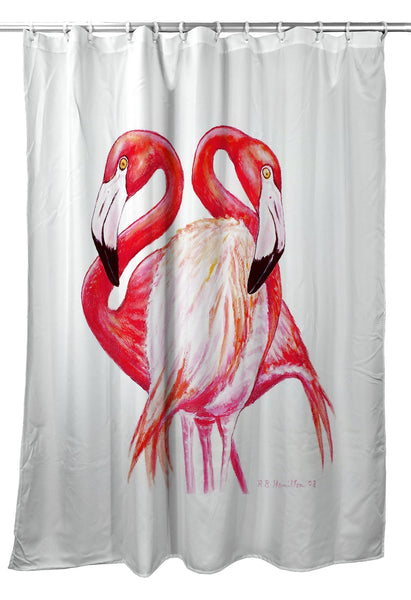 Two Flamingos Shower Curtain