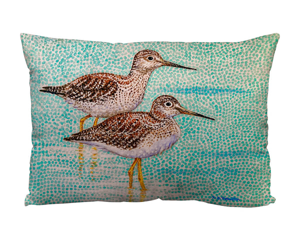 Yellow Legs Sandpipers Suede Indoor Zippered Pillow