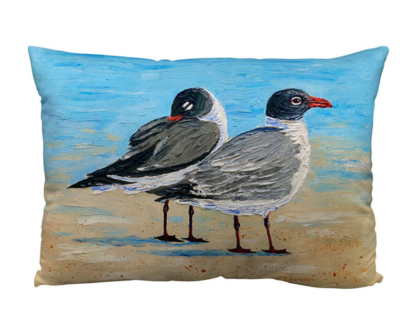 Laughing Sea Gulls Suede Indoor Zippered Pillow