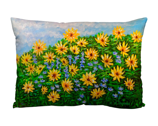 Many Sunflowers Suede Indoor Zippered Pillow