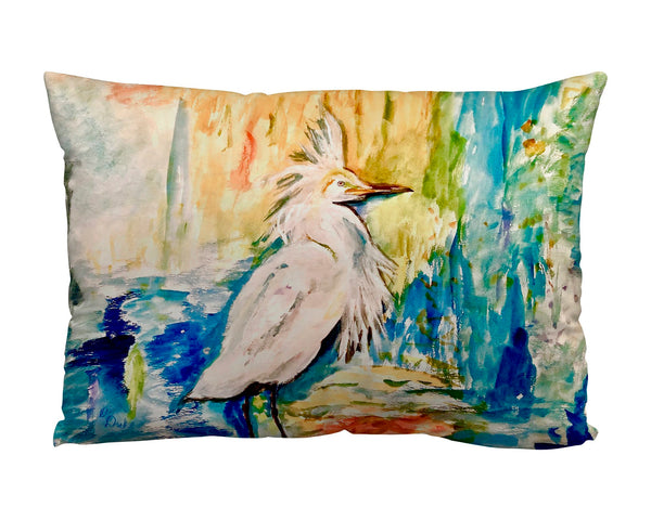 Wild Egret Suede Indoor Zippered Pillow