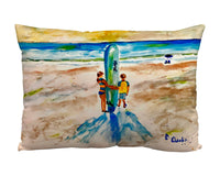 Two Surfers Suede Indoor Zippered Pillow