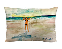 Surfer Girl II Suede Indoor Zippered Pillow