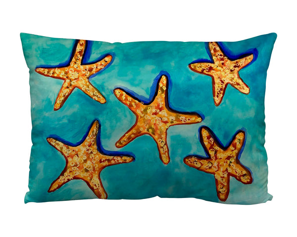 Many Starfish Suede Indoor Zippered Pillow