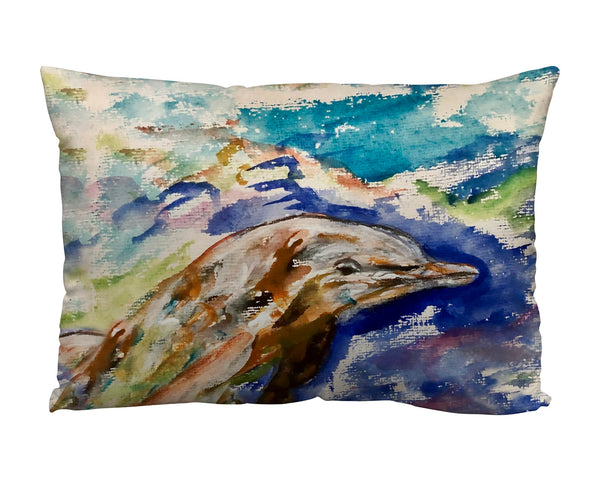Dolphin Portrait Suede Indoor Zippered Pillow