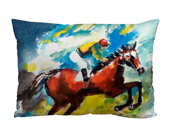 Horse Jumping Suede Indoor Zippered Pillow