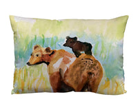 Bear and Cub Suede Indoor Zippered Pillow