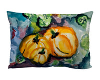Three Pumpkins Suede Indoor Zippered Pillow