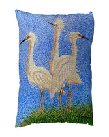 Three Egrets Suede Indoor Zippered Pillow