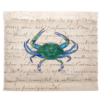 Male Blue Crab Beige Outdoor Wall Hanging 24x30