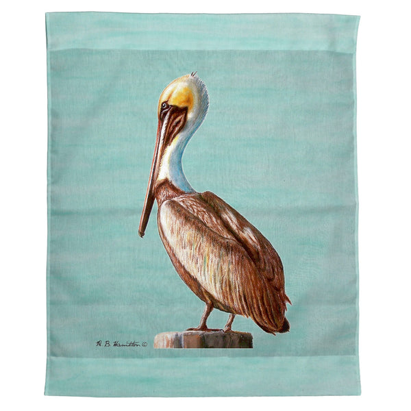 Pelican - Teal Outdoor Wall Hanging 24x30