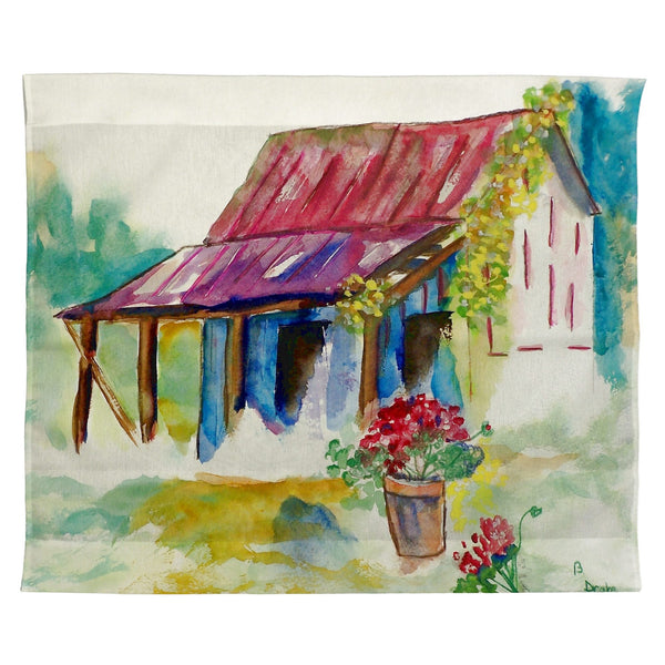 Barn & Geranium Outdoor Wall Hanging 24x30