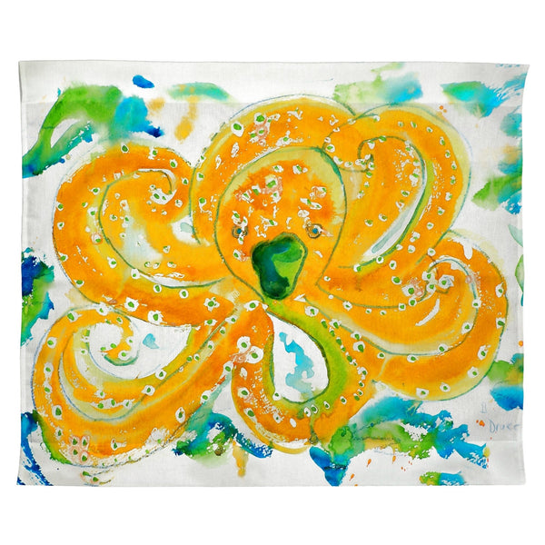 Orange Octopus Outdoor Wall Hanging 24x30