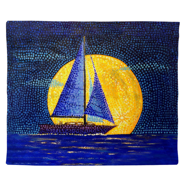 Moonrise Sailboat Outdoor Wall Hanging 24x30