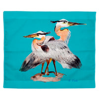 Mr & Mrs Blue Heron Teal Outdoor Wall Hanging 24x30