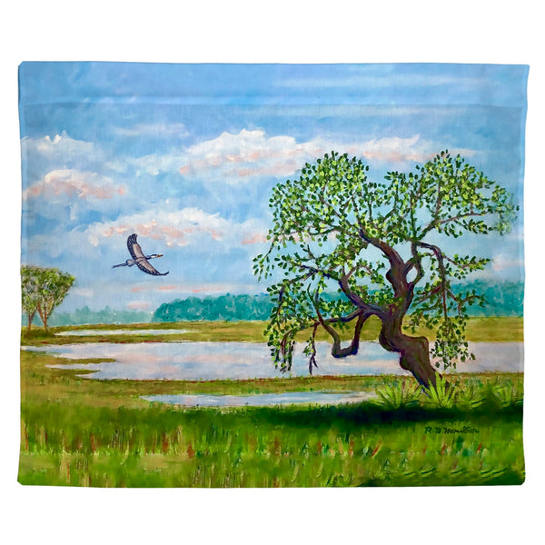 Tree Over Marsh Outdoor Wall Hanging 24x30