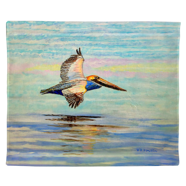 Gliding Pelican Outdoor Wall Hanging 24x30