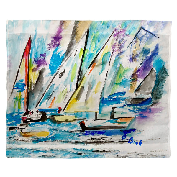 Betsy's New Sailboats Outdoor Wall Hanging 24x30