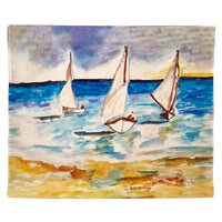 Three Sailboats Outdoor Wall Hanging 24x30