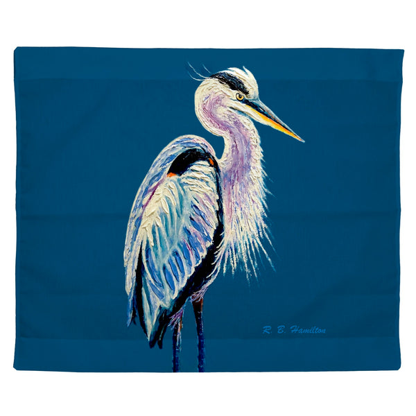 Blue Heron on Blue Outdoor Wall Hanging 24x30