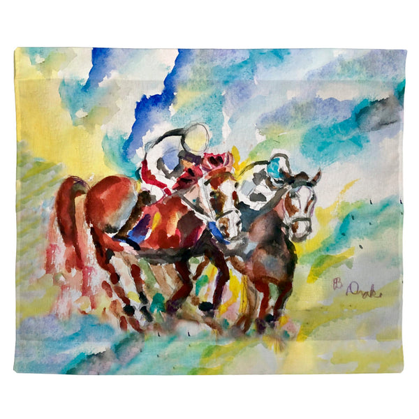 Horses Neck & Neck Outdoor Wall Hanging 24x30