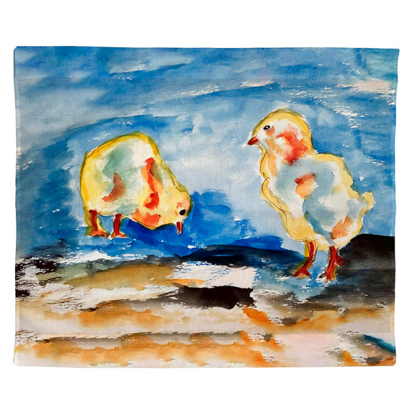 Two Chicks Outdoor Wall Hanging 24x30